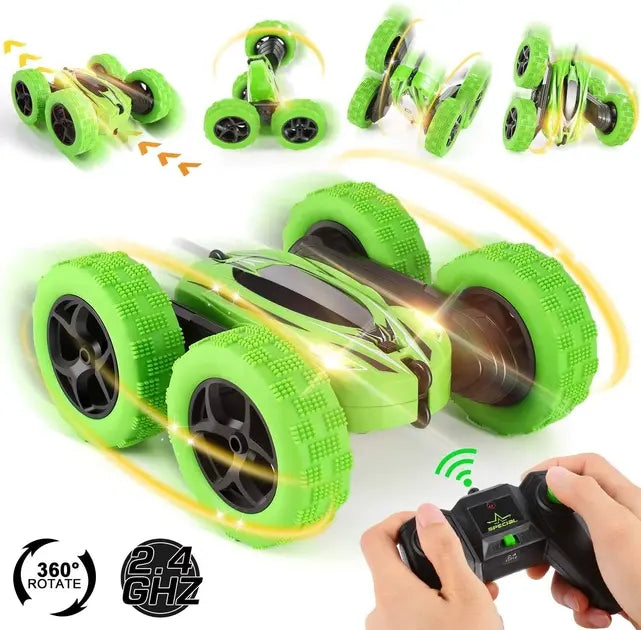 Машинка перевертыш вездеход трюковая на радиоуправлении Ydjia Stunt Car D828 Green