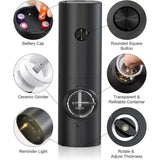 Мельница для специй,перца и соли,электромельница на аккум-ре с подсветкой 2 шт с подставкой Grinder Set BLACK