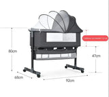Многофункциональная детская приставная кроватка-качалка с пеленалным столиком