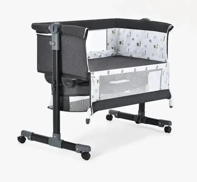 Многофункциональная детская приставная кроватка-качалка с пеленалным столиком