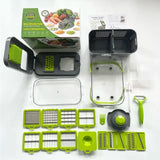 Многофункциональная овощерезка 22 в 1 с дуршлагом, корзиной и контейнером, скоростным измельчителем для еды