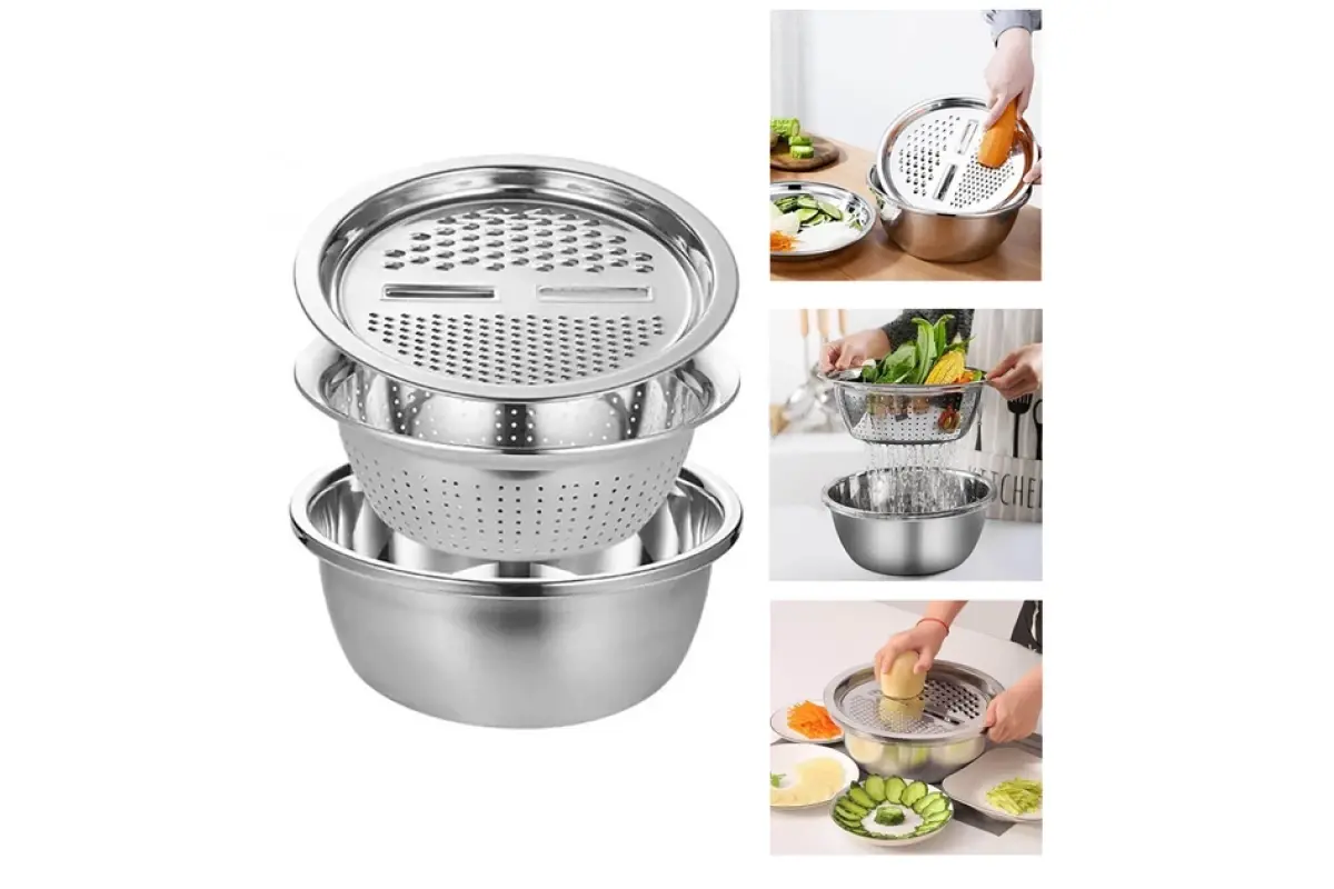 Многофункциональный кухонный набор из нержавеющей стали 3 в 1 Metal Basket Cutter