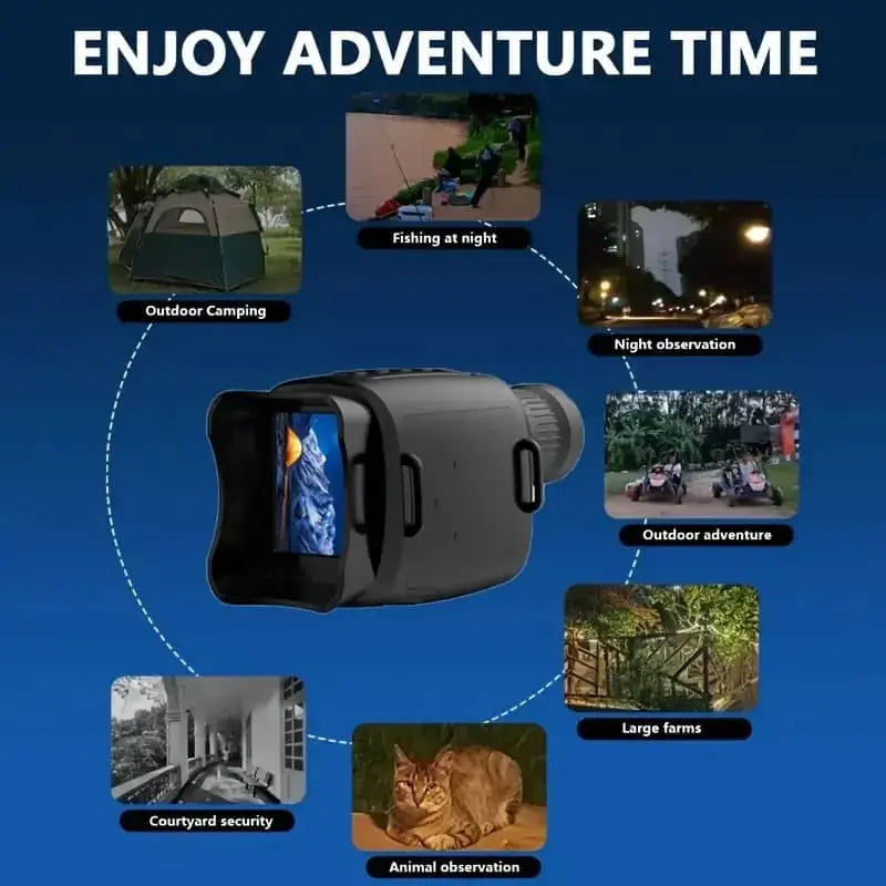 Модернизированный монокуляр, цифровой инфракрасный телескоп ночного видения для 100% темноты с 16-кратным зумом