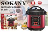 Мультиварка электрическая на 5 л мощностью 1000 Вт. Sokany SK-2402 Красная Скороварка на 10 программ