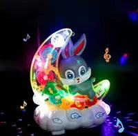 Музыкальная игрушка-ночник Зайчик на месяц YJ3043