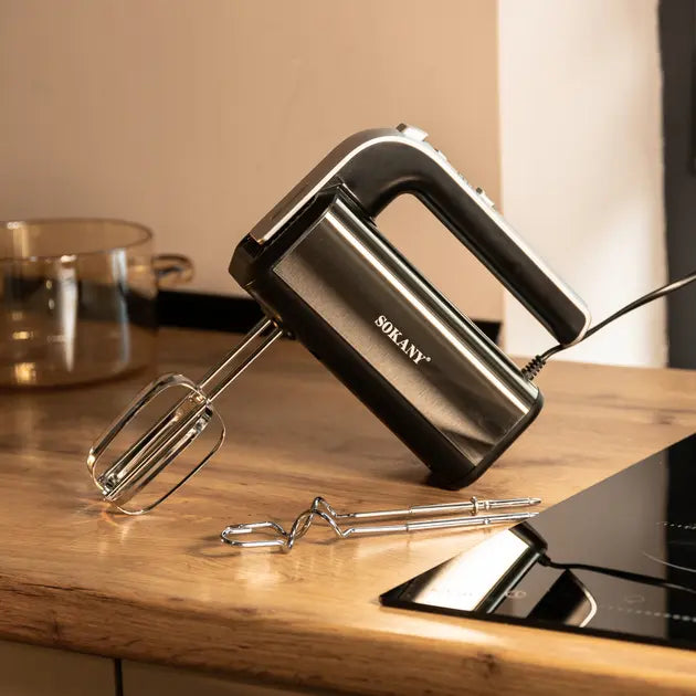 Миксер ручной SOKANY CX-6651 сталь с двумя насадками 800 Вт 5 скоростей