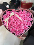 Подарочный набор мыльное Сердце с розами из мыла LED/подарочный бокс с мыльными розами