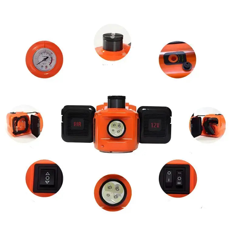 Набор  электродомкрат+компрессор+фонарь до 5 тонн мощность 180w ZSY03-X 12V