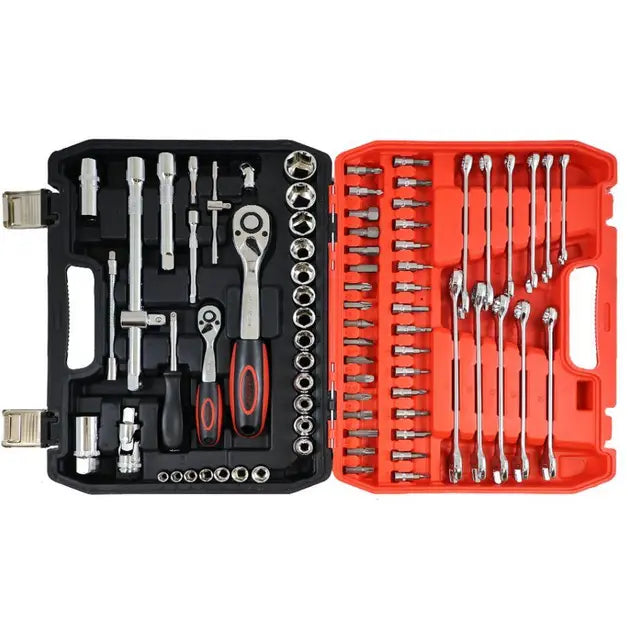 Набор 78 инструментов из хром-ванадиевой стали в пластиковом кейсе CR-V 78 PCS