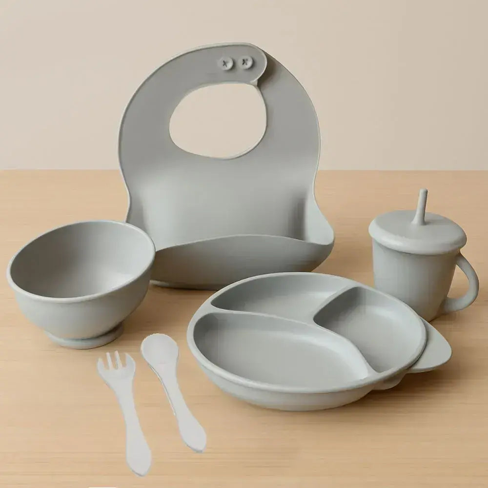 Набор детской посуды, 6 предметов / Набор детской силиконовой посуды