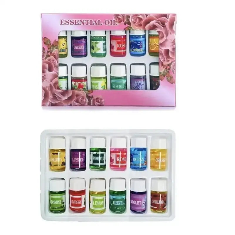 Набор эфирных масел 12 шт.,в стеклянных флаконах / Натуральные аромамасла для аромалампы, массажа, SPA и дома