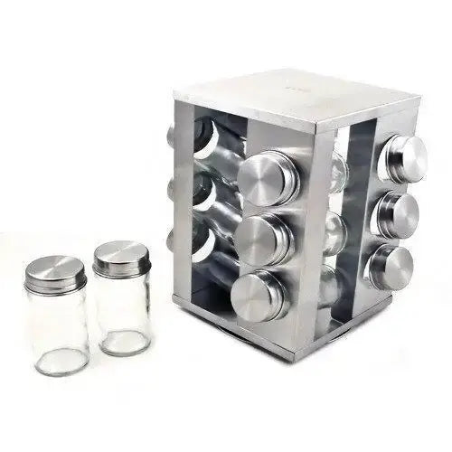 Набор емкостей для специй на подставке UNIQUE 12 в 1 Квадрат Органайзер для приправ