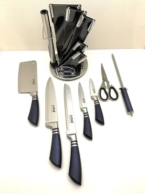 Набор кухонных ножей на крутящейся подставке A-Plus KF-1004 (8 предметов)