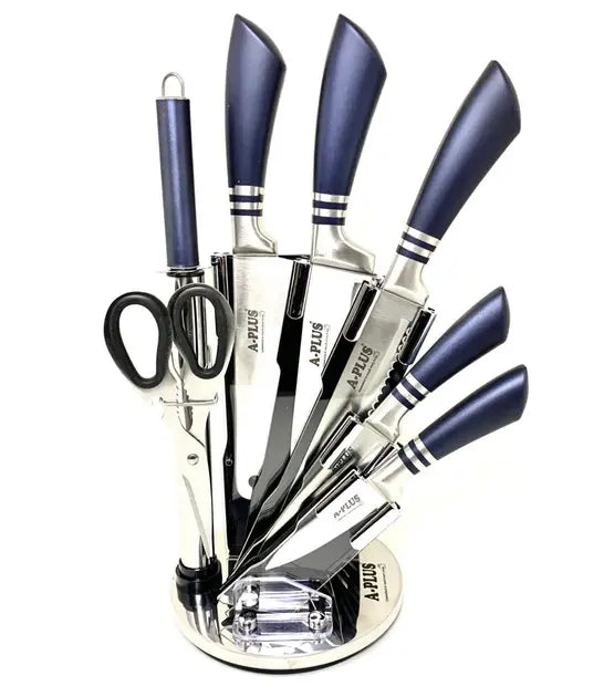 Набор кухонных ножей на крутящейся подставке A-Plus KF-1004 (8 предметов)