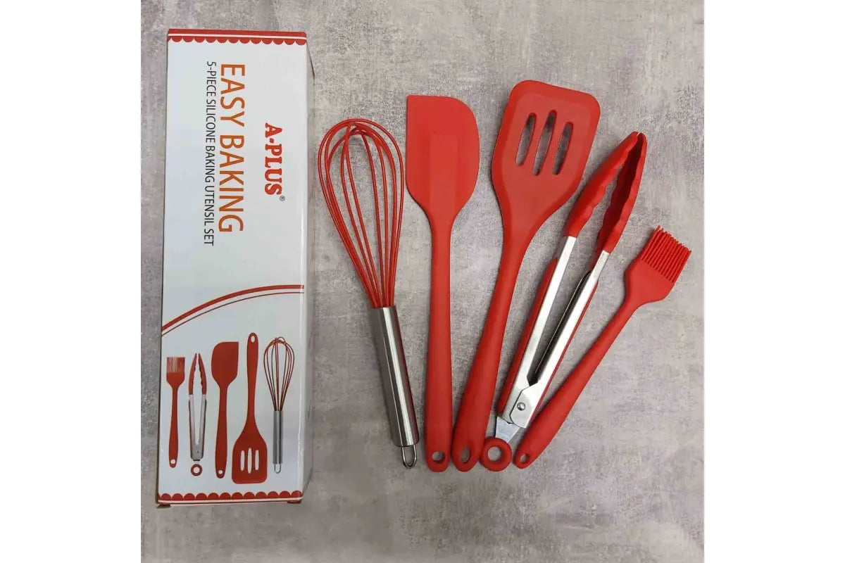 Набор кухонных принадлежностей силиконовый 5 предметов красный