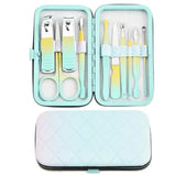 Набор профессиональный для маникюра/педикюра на 10 предметов мятно-желтый в мягком кейсе