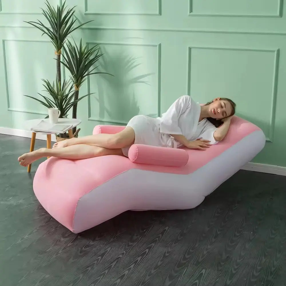 Надувной диван с подлокотниками Inflatable Sofa / Портативное складное кресло для дома, дачи, туризма и отдыха, 140х85х80 см