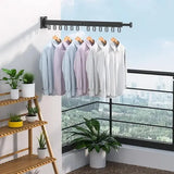 Настенная раскладная вешалка сушилка для одежды из алюминиевого сплава для балкона, 3 секции SKLM-2 ((101+23)*10*6.5)