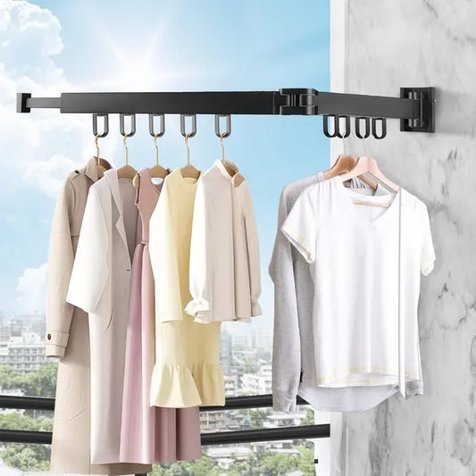 Настенная раскладная вешалка сушилка для одежды из алюминиевого сплава для балкона, 3 секции SKLM-2 ((101+23)*10*6.5)