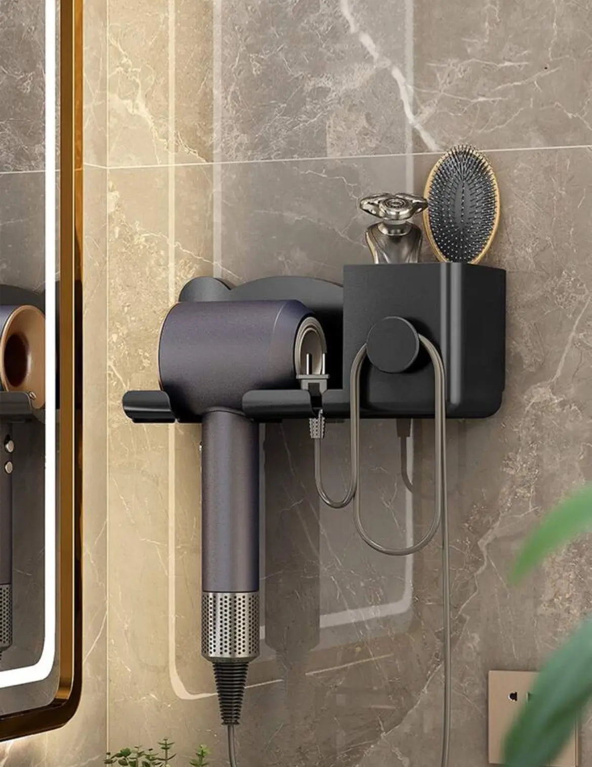 Настенный держатель полка для фена и штекера Storage Shelf