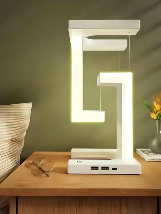 Настольная лампа SHS 2238 светодиодная с 2*USB и беспроводной зарядкой 10W