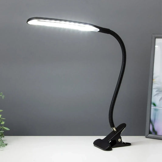 Настольная LED лампа на прищепке, от USB, Berger 1043-TL-10 Black / Светодиодная лампа с гибкой ножкой