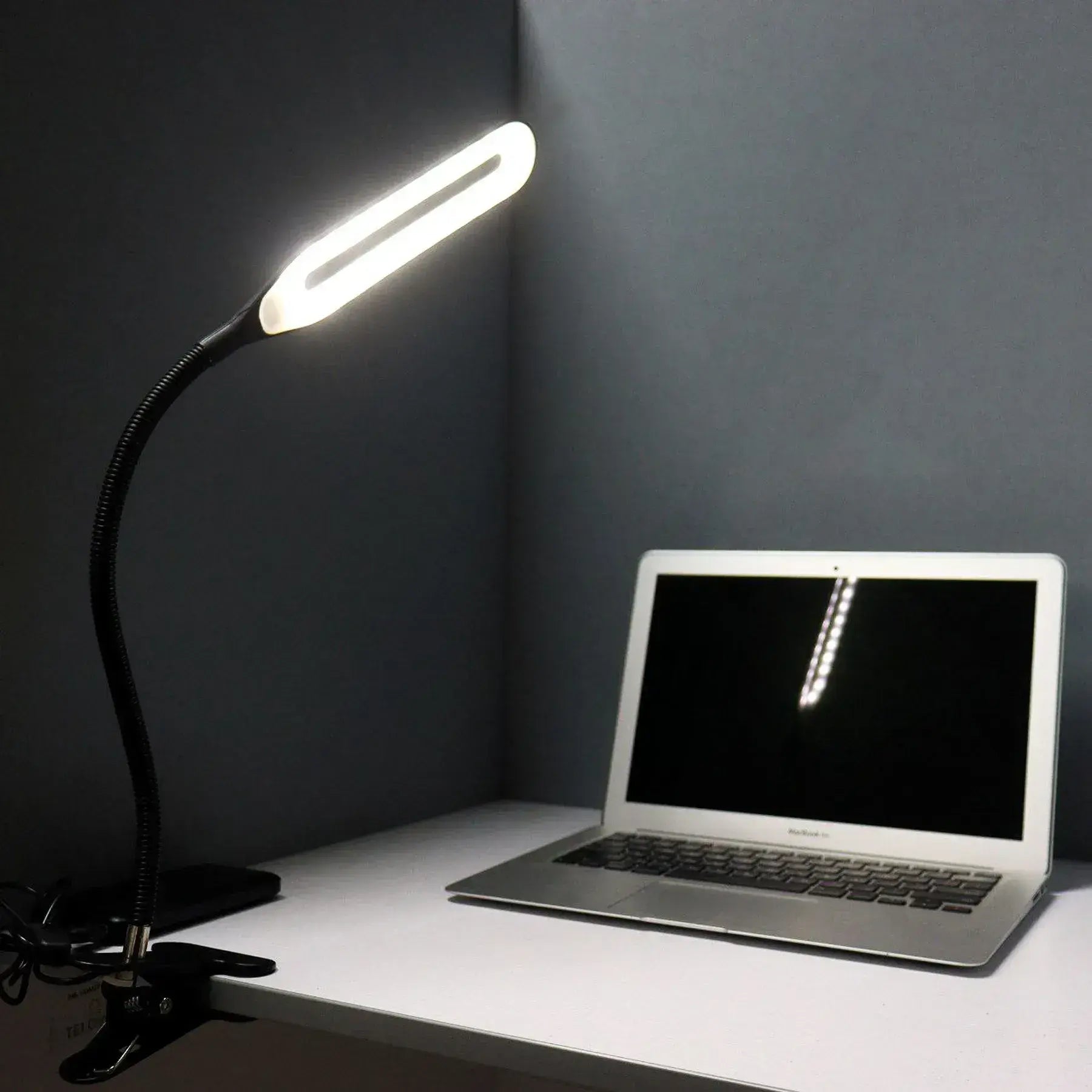 Настольная LED лампа на прищепке, от USB, Berger 1043-TL-10 Black / Светодиодная лампа с гибкой ножкой