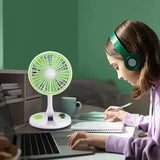 Настольный вентилятор с LED подсветкой и USB, KC-7900 / Мини-вентилятор настольный аккумуляторный