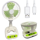 Настольный вентилятор с LED подсветкой и USB, KC-7900 / Мини-вентилятор настольный аккумуляторный