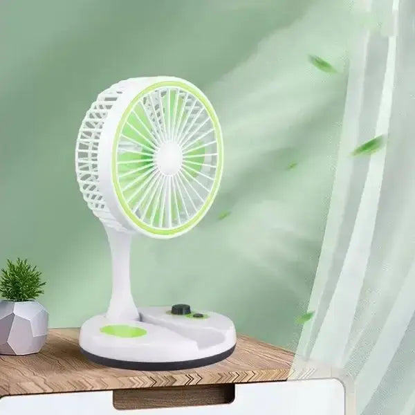 Настольный вентилятор с LED подсветкой и USB, KC-7900 / Мини-вентилятор настольный аккумуляторный
