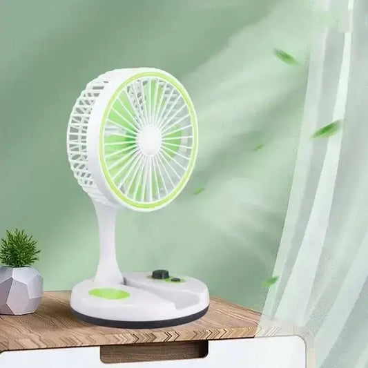 Настольный вентилятор с LED подсветкой и USB, KC-7900 / Мини-вентилятор настольный аккумуляторный