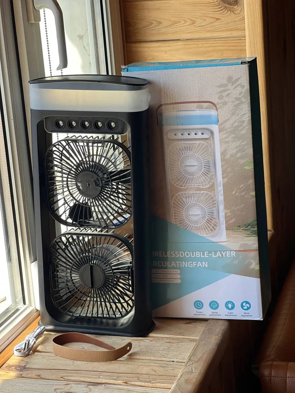 Настольный вентилятор-увлажнитель с 3 режимами тумана и водяным охлаждением и 180 LY-938