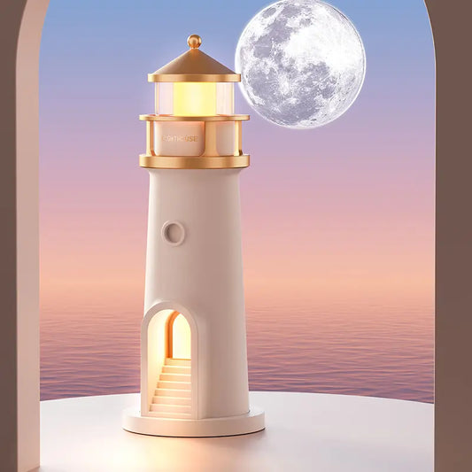 Ночник маяк с проекцией луны  LightHouse проектор луны с аккумулятором