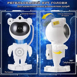 Ночник проектор звездного неба Астронавт с Bluetooth колонкой Sky Star Astronaut Bambi ZZ-202