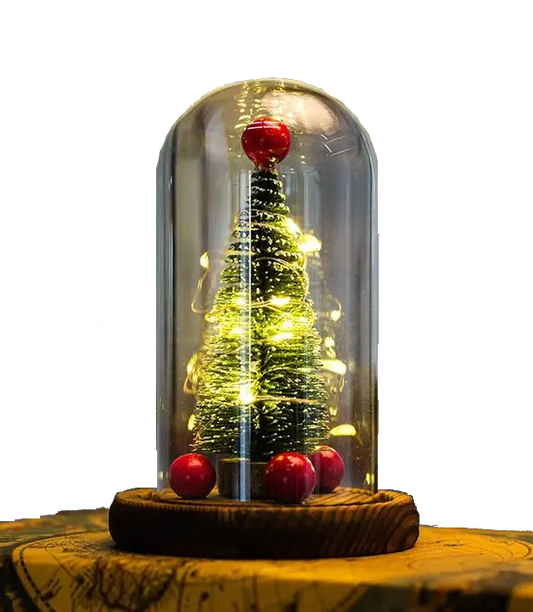 Новогодняя елка в колбе с LED подсветкой со светодиодной гирляндой
