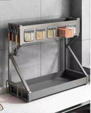 Органайзер для приправ Glaceon Spice Rack, двухъярусная стойка для посуды + спецовница, многофункциональная сушилка посуды и для специй, вместит...