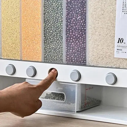 Органайзер на 6 секций для сыпучих продуктов Assorted Grain Rice Bucket Диспенсер для круп, дозатор для сахара