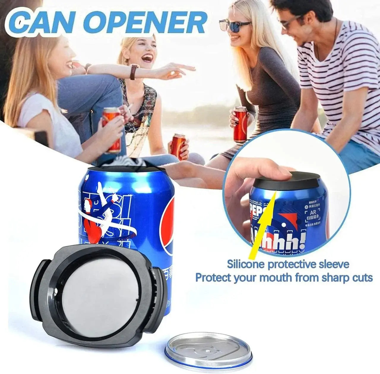 Открывалка для банок, винтовая открывалка для напитков CAN OPNER LY-451, Универсальная открывалка 2в1