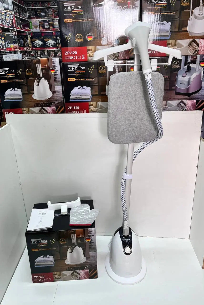 Белый Отпариватель вертикальный для одежды со стойкой Zepline ZP-130 3000W