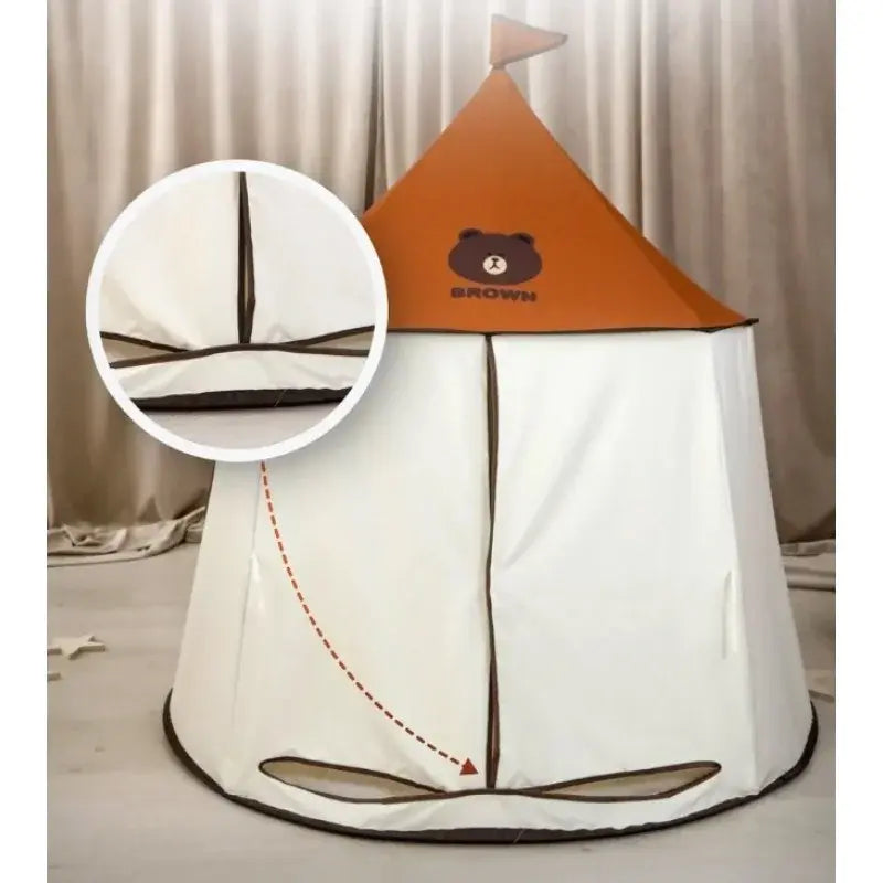 Палатка детский игровой домик 110-150см, 1вход-завязки, окно, 2 вида, в сумке MR 1309