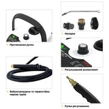 Пароочиститель для уборки дома 2500 Вт с насадками, устройство для дезинфекции 220 В + аксессуары, 1200 мл