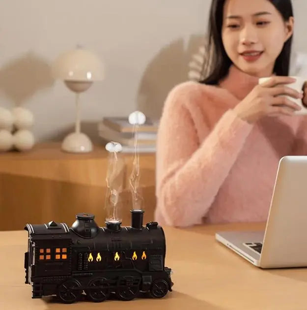 Паровой увлажнитель воздуха Поезд с подсветкой, увлажнитель аромадифузор для дома NM2100