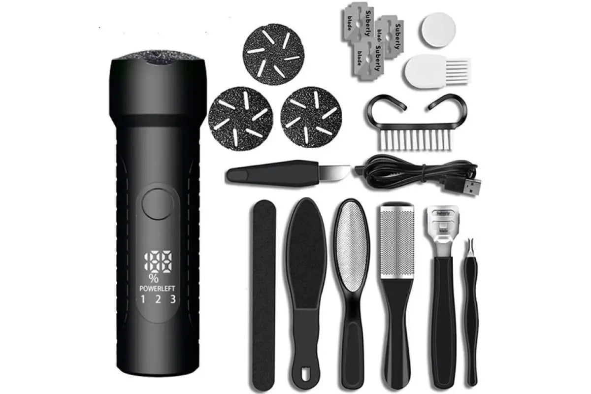 Пемза электрическая для ног пемза с круглыми насадками для ног на USB роликовая пилка Schwarz&Mayer 17 элементов в наборе