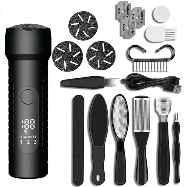 Пемза электрическая для ног пемза с круглыми насадками для ног на USB роликовая пилка Schwarz&Mayer 17 элементов в наборе