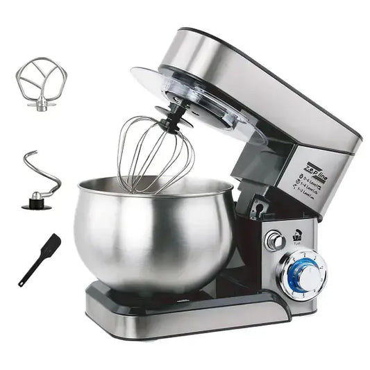 Планетарный миксер тестомес Zepline ZP-105  из нержавеющей стали Кухонный комбайн с чашей на 6л мощностью 3500 Вт