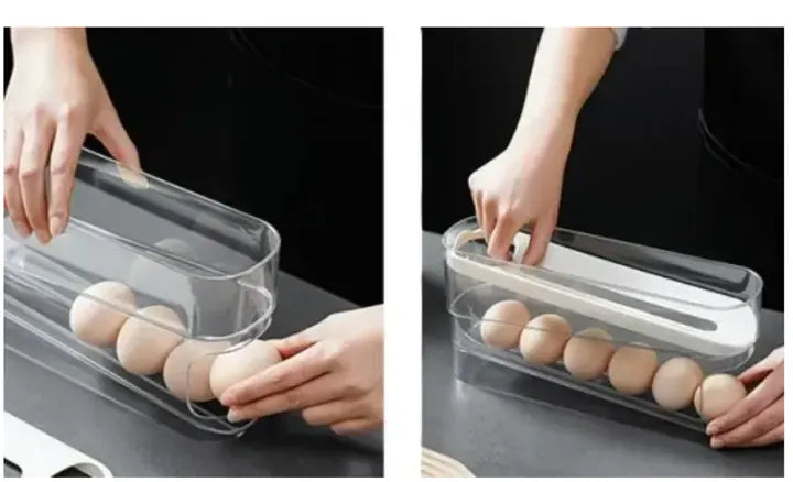 Подставка-органайзер для хранения яиц двухслойная с автоматическим качением