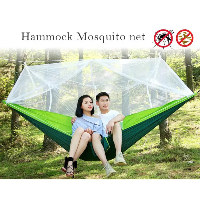 Подвесной гамак с москитной сеткой HIeha нейлоновый, с карманом, полный комплект