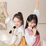 Портативная Bluetooth колонка K18 с LED подсветкой 2 микрофона черный