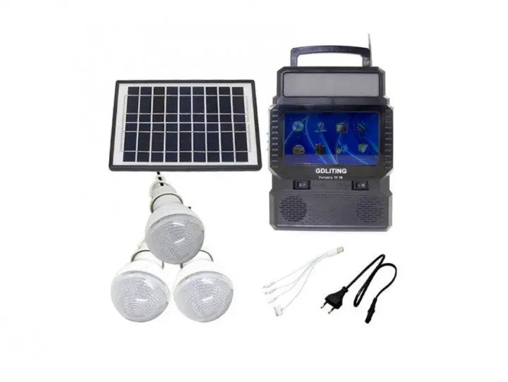 Портативная солнечная станция gdLite GD-8086 / солнечная панель с мини телевизором повер банк