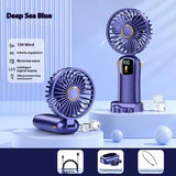 Портативный мини вентилятор Mini fan AND892 с подставкой для телефона и дисплеем